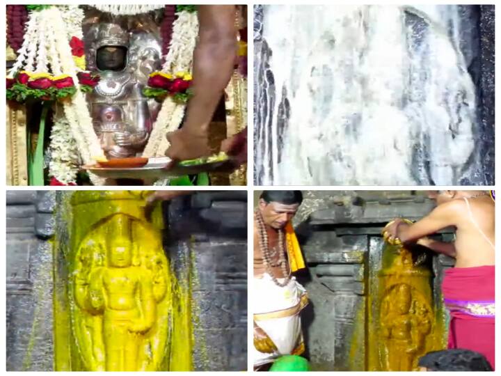 திருவண்ணாமலை: மகா சிவராத்தியை முன்னிட்டு ஜோதி பிழம்பாக எழுந்தருளிய லிங்கோத்பவருக்கு  சிறப்பு அபிஷேகம்