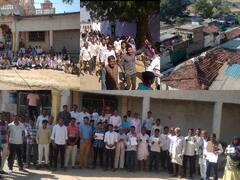 Sehore: सीहोर में जिला प्रशासन के खिलाफ किसानों का अनूठा प्रदर्शन, मंदिर के सामने भजन गाकर जताया विरोध