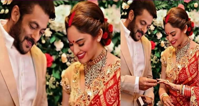 Salman Khan married Sonakshi Sinha? The wedding picture of the two went viral સલમાન ખાને સોનાક્ષી સિંહા સાથે કરી લીધાં લગ્ન ? બંનેનાં લગ્નની તસવીર થઈ વાયરલ