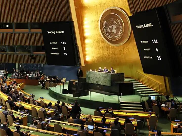 India abstains from voting against Russia at UNGA, 141 in favour, 5 against, 35 abstentions Russia-Ukraine War: রাষ্ট্রপুঞ্জের সাধারণ সভায় রাশিয়ার বিরুদ্ধে ভোটদানে বিরত ভারত