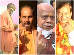 UP Elections: छठे चरण में सीएम योगी ने गोरखपुर तो कैबिनेट मंत्री उपेन्द्र तिवारी ने फेफना से डाला वोट- Pics