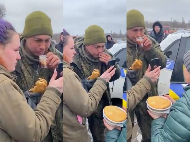 Russian soldier breaks down in tears as Ukrainians feed him and help call his mum Watch Video : சரணடைந்த ரஷ்ய வீரருக்கு டீ போட்டு கொடுத்த உக்ரைனியர்கள்… குடும்பத்தினருக்கு ஃபோன் செய்து அழுத ரஷ்ய வீரர்கள்