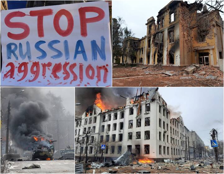 आठ दिनों से रूस और यूक्रेन के बीच भीषण युद्ध जारी है. यूक्रेन में पिछले एक हफ्ते से हो रहे रूसी सैन्य कार्रवाई से तबाही हर रोज बढ़ती जा रही है. यूक्रेन के अन्य शहरों की तरह खारकीव में हालात बेहद खराब हैं. यहां कई इमारतें खंडर में तब्दील हो गई हैं. सड़के सुनसान हैं. अभी भी रूसी बम के गोलों से यूक्रेन की धरती थर्रा रही है. देखें रूसी हमले की ताजा तस्वीरें.