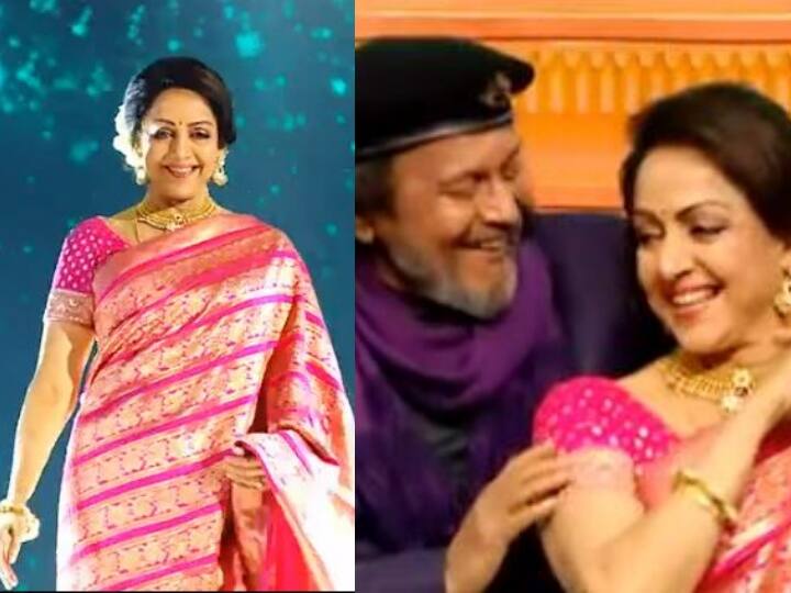 Mithun Chkraborty dances with hema malini on sets of hunarbaaz actor video viral on internet मिथुन चक्रवर्ती ने हुनरबाज के सेट पर ड्रीम गर्ल संग लड़ाया इश्क, लीजेंड एक्टर्स के रोमांटिक डांस का वीडियो हुआ वायरल
