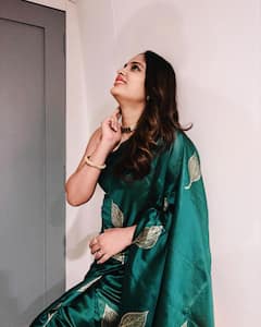 Nandita swetha Photos:ఆకుపచ్చ చీరలో మెరిసిపోతున్న డాన్స్ షో జడ్జి