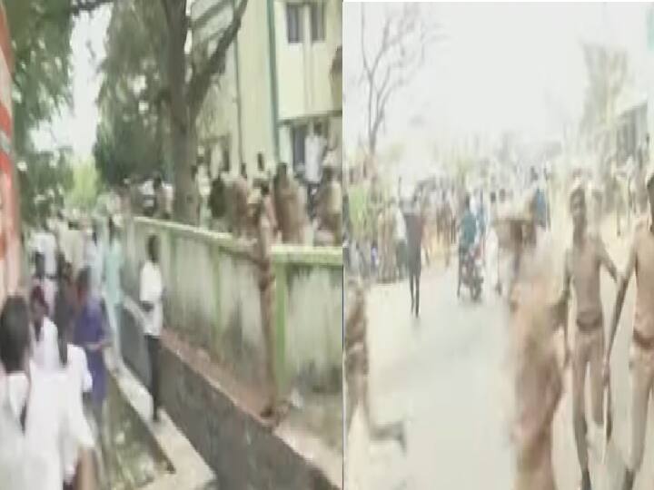 TN Mayor Election Results 2022 Pudukkottai Stone Pelting at Annavasal Municipality Office Clash Between DMK Police Pudukkottai Annavasal Clash:புதுக்கோட்டை: அன்னவாசல் பேரூராட்சியில் கல்வீச்சு - தடியடி நடத்தி துரத்திய போலீசார்