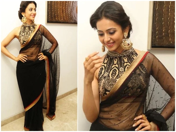 Designer Blouse On Black Saree 2024 | thesaplingschool.com