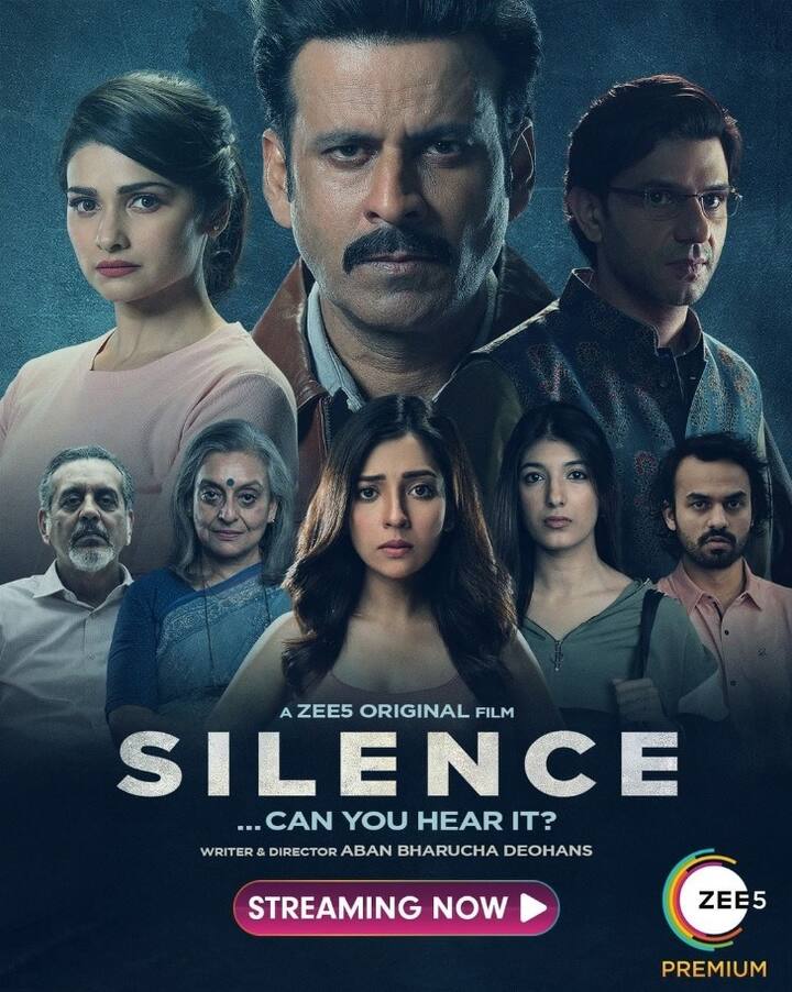 साइलेंस कैन यू हियर इट एक साइको सस्पेंस थ्रिलर मूवी है. मर्डर मिस्ट्री पर अधारित सीरीज में जबरदस्त थ्रिल देखने को मिलता है. मूवी में प्राची देसाई और मनोज बाजपेयी लीड रोल में दिखाई दे रहे हैं. मूवी को जी 5 ओटीटी प्लेटफॉर्म पर देखा जा सकता है.