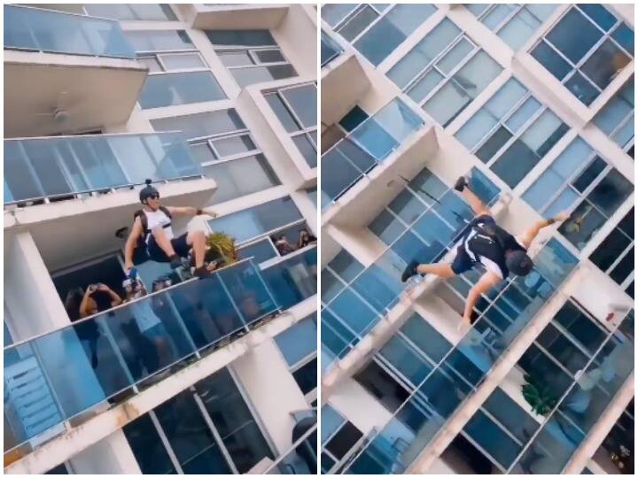 man jumped from a hundreds of feet reached the ground safely this was the reason सैकड़ों फीट की ऊंचाई से शख्स ने मारी छलांग, फिर भी जमीन पर सही सलामत पहुंचा, ये थी वजह