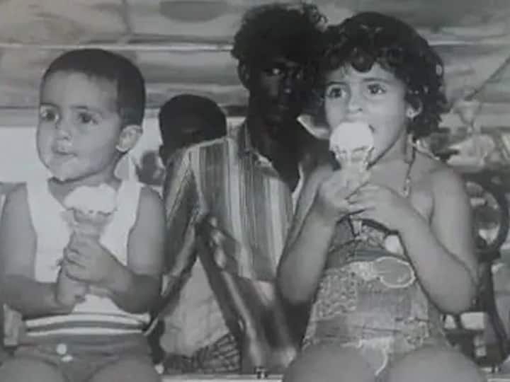 abhishek bachchan childhood photo viral on social media with his sister बहन के साथ बैठकर मजे से आइसक्रीम खा रहा ये बच्चा आज है बॉलीवुड का बड़ा स्टार, नाम बताओ तो जानें