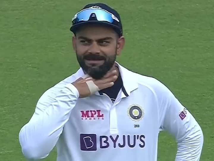 India vs Sri Lanka: Virat Kohli Imitates Pushpa's Viral Gesture During 1st Test Against Sri Lanka - Watch Viral Video Virat Kohli Imitates Pushpa's Viral Gesture During 1st Test Against Sri Lanka - Watch Viral Video