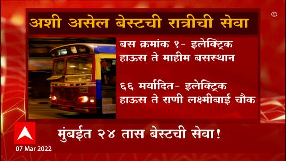 Mumbai BEST Bus: मुंबईत 24 तास बेस्ट बसची सेवा ABP Majha