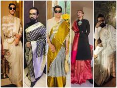 PHOTO : Men in Saree... साडी आत्मविश्वासाने फ्लॉण्ट करणारे देसी बॉईज!