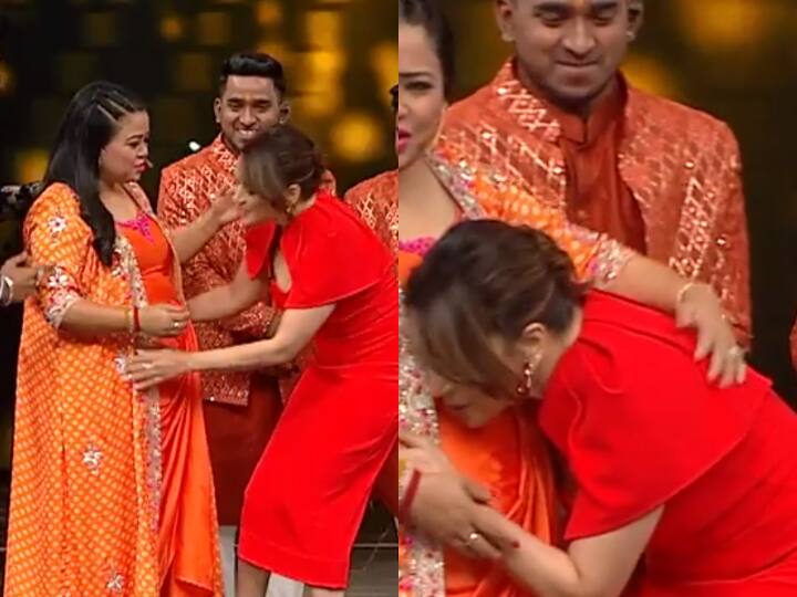 Madhuri Dixit Kisses Bharti Singh's Baby Bump On Sets Of Hunarbaaz- Watch Madhuri Dixit Kisses Bharti Singh's Baby Bump On Sets Of Hunarbaaz- Watch