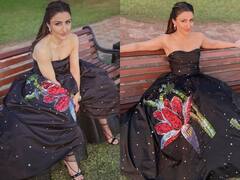 बेंच पर बैठे कुछ ऐसे इठलाती दिखीं सोहा अली खान, ब्लैक गाउन में दिखाया फैंस को अपना प्रिंसेस लुक