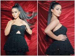 ब्लैक कलर की ऑफ शोल्डर ड्रेस में हिना खान ने धड़काया फैंस का दिल, तस्वीरें देख उड़े होश