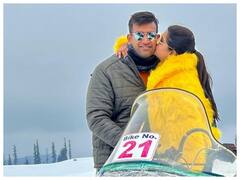 Dil Raju Daughter Hanshitha Reddy At Kashmir: మంచు కొండల్లో భర్తకు ముద్దు ఇచ్చిన 'దిల్' రాజు కుమార్తె