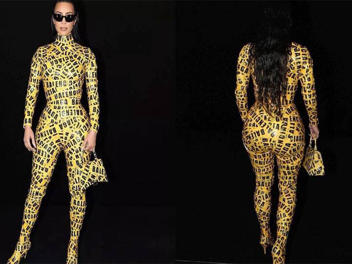 फैशन कमाल का: किम कार्दशियन ने खुद पर लपेटी शिपिंग टेप और लूट ली महफिल, अनूठे स्टाइल के हो रहे हैं चर्चे kim kardashian wraps herself with shipping tape in paris fashion week, video goes viral फैशन कमाल का: किम कार्दशियन ने खुद पर लपेटी शिपिंग टेप और लूट ली महफिल, अनूठे स्टाइल के हो रहे हैं चर्चे