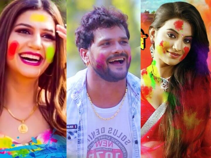 Bhojpuri holi song list khesari lal yadav akshara singh pavan sapna chaudhary इस होली पर इन भोजपुरी स्टार्स के नए गानों को कीजिए अपनी लिस्ट में शामिल, होली का मजा होगा दोगुना