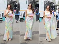 Jacqueline Fernandez Looks Drop-Dead-Gorgeous In A Floral Saree During Bachchhan Paandey Promotions- See Pics