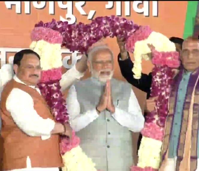 पंजाब वगळता चार राज्यात भाजपने बाजी मारली आहे.