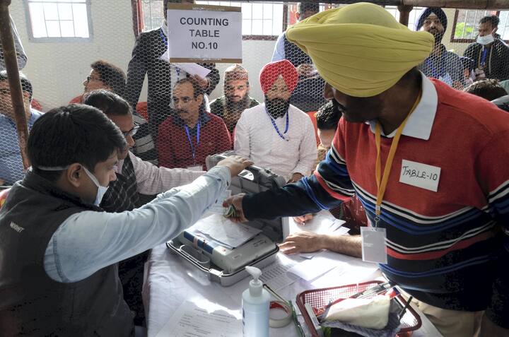 Counting of votes in Punjab started at 8 am, early trends showed that AAP CM candidate Bhagwant Mann crossed the half way mark.  (Photo: PTI)