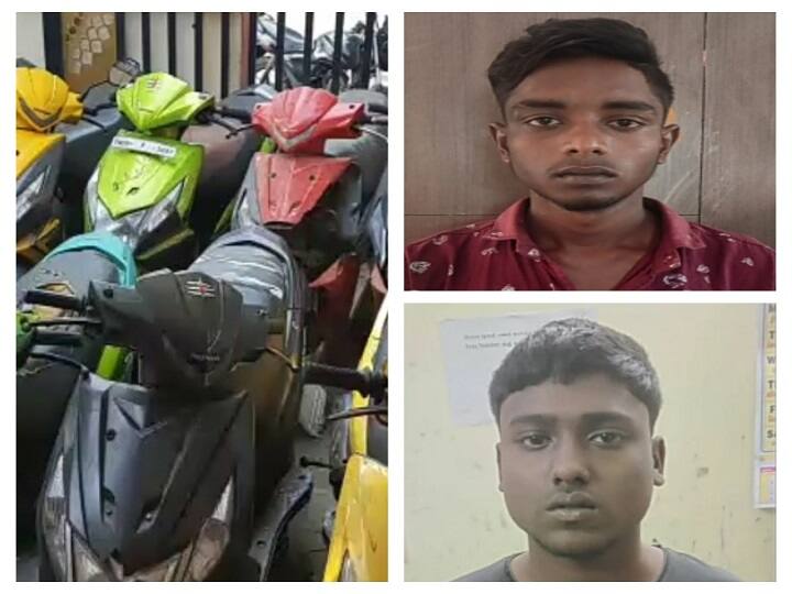 2 arrested for stealing bikes in Chennai and selling them in Andhra Pradesh - 11 bikes confiscated சென்னையில் பைக்குளை திருடி ஆந்திராவில் விற்பனை - 85,000 மதிப்புள்ள பைக்குகளை 8,000க்கு விற்றது அம்பலம்