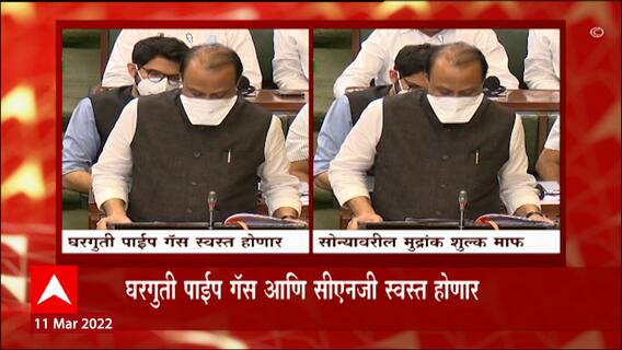 Maharashtra Budget 2022 : घरगुती पाईप गॅस आणि सीएनजी स्वस्त होणार ABP Majha