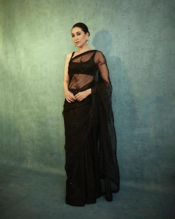 Karishma Kapoor Dazzles In A Sheer Black Saree For Award Night- SEE PICS
