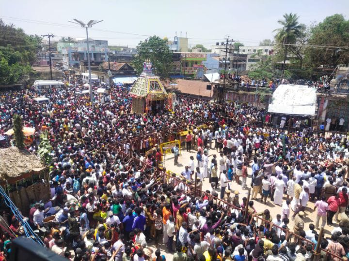 சோழர்கள் வழிபட்ட திருச்சி குழுமாயி அம்மன் கோயிலில் குட்டி குடித்தல் திருவிழா கோலாகலம்