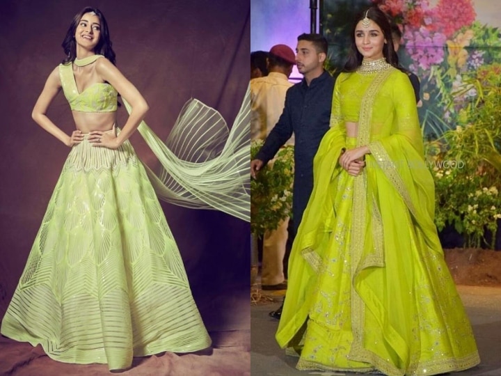 Buy Alia Bhatt Silk A Line Lehenga Choli in Lemon Lime Green Colour Plus  Size Lehenga Mommy Daughter Lehenga Customize Lehenga Online in India -  Etsy | Indian bridal outfits, Indian outfits,