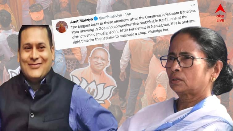 BJP's Amit Malviya says Biggest loser in assembly polls after Congress is Mamata Banerjee Amit Malviya: 'কংগ্রেসের পর বড় হেরো তৃণমূলই', বিজেপির জয়ের পর মমতাকে কটাক্ষ মালব্যর