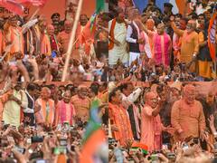 UP Election Result 2022: यूपी में BJP को मिली प्रचंड बहुमत के बाद कार्यालय में सीएम योगी ने जमकर खेली होली, देखें तस्वीरें