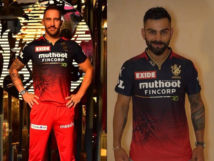 royal challengers bangalore new jersey launched captain faf du plessis virat kohli ipl 2022 IPL 2022: RCB ने नए कप्तान के साथ लॉन्च की नई जर्सी, विराट कोहली ने बताया क्या है इसकी खूबी