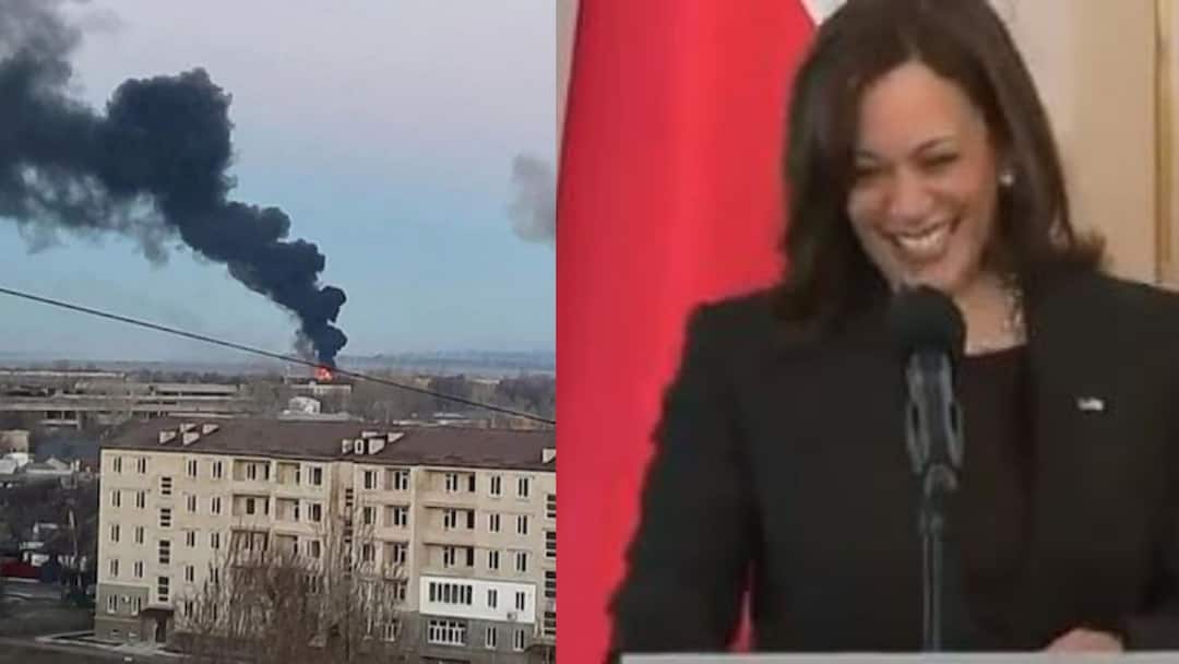 Kamala Harris: ইউক্রেন শরণার্থী প্রশ্নে হেসে ফেললেন কমলা হ্যারিস! 'অসংবেদনশীল', 'লজ্জাজনক' আখ্যা নেটিজেনদের Ukrainian refugees Kamala Harris laughing Shameful, insensitive Netizens slam Kamala Harris: ইউক্রেন শরণার্থী প্রশ্নে হেসে ফেললেন কমলা হ্যারিস! 'অসংবেদনশীল', 'লজ্জাজনক' আখ্যা নেটিজেনদের