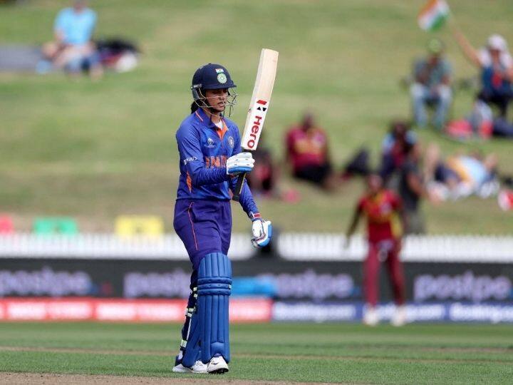 India vs West Indies Live Score, Women's World Cup 2022: Smriti Mandhana century Smriti Mandhana: वेस्ट इंडिजविरुद्ध स्मृती मानधनाची दमदार खेळी, महिला विश्वचषकात झळकावले दुसरे शतक