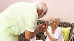 PM Modi in Gujarat: After MEGA win in 4 states, PM meets mother Heeraben Modi | ABP News