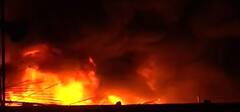 Kolkata: Massive fire breaks out in leather godown