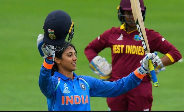 India Vs West Indies Women's World Cup: Smriti Mandhana hits double century in World Cup matches India Vs West Indies Women's World Cup: ਸਮ੍ਰਿਤੀ ਮੰਧਾਨਾ ਨੇ ਵਿਸ਼ਵ ਕੱਪ 'ਚ ਲਗਾਇਆ ਦੂਜਾ ਸੈਂਕੜਾ