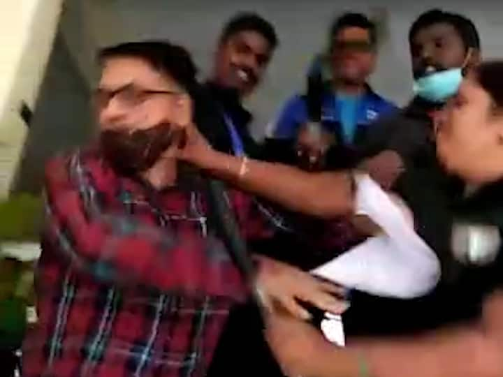 Maharashtra Pune Crime News  Female bouncer beats parents at school Maharashtra News महिला बाऊन्सरकडून शाळेतच पालकाला मारहाण, 'फी'बाबत चर्चेसाठी शाळेत आल्यानंतरचा प्रकार