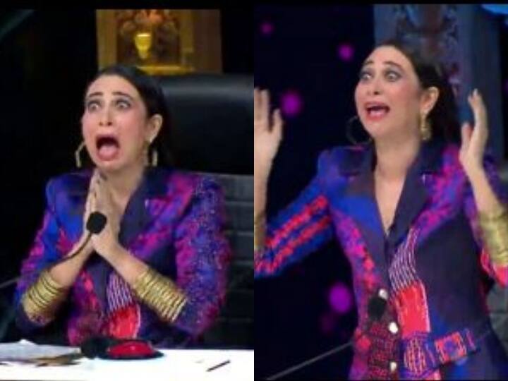Karishma Kapoor at Indias got talent Show with govinda screams after watching stunt says am not okay करिश्मा कपूर का बुरा हुआ हाल ! जानें क्यों चिल्लाती हुई बोलीं- 'नहीं...मैं ठीक नहीं हूं'