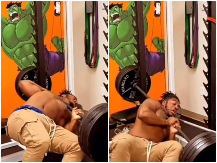 Man injured in an accident while lifting weights in the gym बॉडी बनाना शख्स की जिंदगी पर पड़ा भारी, बाल-बाल बची जान