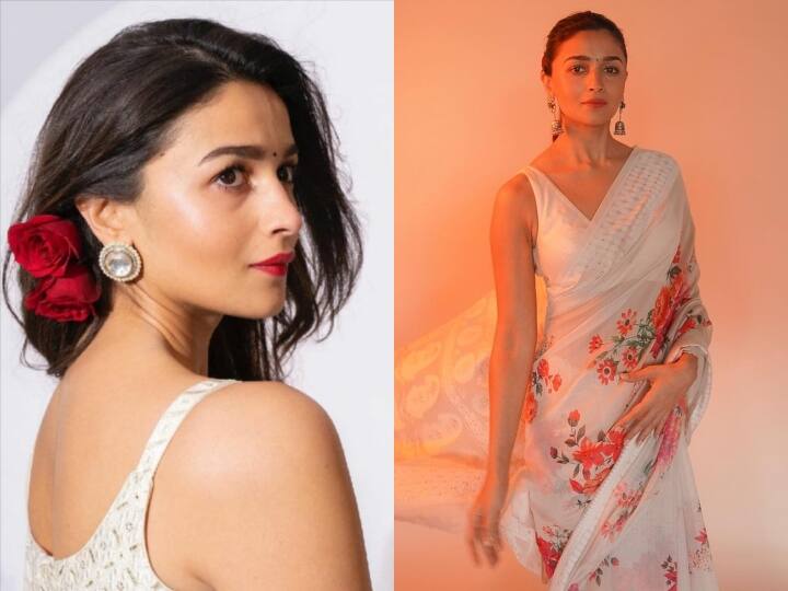 आलिया भट्ट बॉलीवुड की उन एक्ट्रेस में शामिल हैं जो हर बार अपने लुक से फैंस को इंप्रेस करती हैं. फिर वह चाहे उनका वेस्टर्न लुक हो या फिर देसी. अपनी हालिया रिलीज फिल्म गंगूबाई काठियावाड़ी के प्रमोशन के लिए एक्ट्रेस ने साड़ी जैसे आउटफिट को चुना था, जहां वह ज्यादातर फ्लोरल प्रिंट में नजर आई थीं. ऐसे में आज दिखाते हैं आपको फ्लोरल प्रिंट साड़ी में आलिया कैसी लगती हैं.