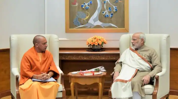 Yogi Adityanath Meets PM Modi In Delhi, Discusses Govt Formation In UP Yogi Adityanath Meets PM Modi In Delhi, Discusses Govt Formation In UP