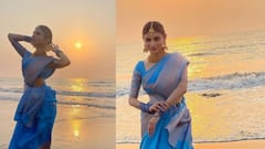 Mouni Roy: পড়ন্ত সূর্যের আলোয় সমুদ্রের তীরে ভরতনাট্যম মৌনীর