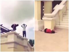 बिना सेफ्टी के स्टंट करना पड़ा शख्स को भारी, बैलेंस बिगड़ते ही हुआ बड़ा हादसा