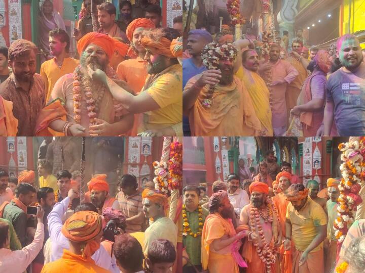 अयोध्या में रंगभरी एकादशी के मौके से ही होली का आगाज हो जाता है. आज राम नगरी में घर-घर में होली खेली जाएगी. आज सुबह ही हनुमानगढ़ी पर नागा साधुओं रंगभरी एकादशी के मौके पर हनुमान जी को अबीर और गुलाल जहां हनुमान जी के निशान की पूजन किया और उसके बाद रंगभरी एकादशी के मौके पर हनुमानजी के निशान के साथ 5 कोस की परिक्रमा नागा साधु करेंगे. इस दरमियान नागा साधु सभी प्रमुख मंदिरों में जाएंगे और वहां पर होली खेल होली का निमंत्रण सभी मंदिरों के महंतों को देंगे.