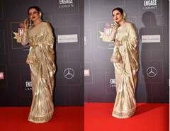 ਗੋਲਡਨ ਸਾੜੀ ਅਤੇ ਵਾਲਾਂ 'ਚ ਗਜਰਾ ਲਾ ਕੇ ਜਦ ਅਵਾਰਡ ਫੰਕਸ਼ਨ 'ਚ ਪਹੁੰਚੀ ਰੇਖਾ, ਖੂਬਸੂਰਤੀ ਨੇ ਲੁੱਟ ਲਈ ਮਹਿਫਿਲ