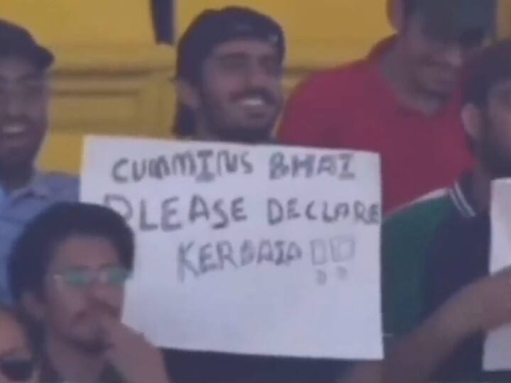 Pakistani Fan to Pat Cummins Bhai Please Declare ker De Australian Captain Reply in Gesture Watch: पाकिस्तानी फैन ने पैट कमिंस से कहा- भाई पारी घोषित कर दो, जवाब में ऑस्ट्रेलियाई कप्तान ने किया ये इशारा