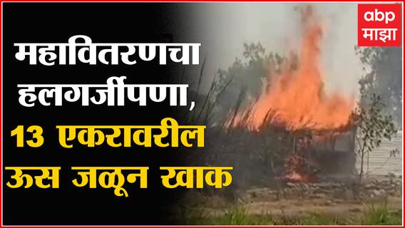 Beed : महावितरणचा हलगर्जीपणा, शेतकऱ्यांना फटका, 13 एकरावरचा ऊस जळून खाक
